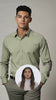 Green Solid PC Sateen Stretch Formal Shirt