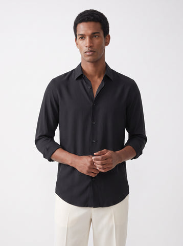 Solid Non-Iron Fluidic Black Shirt
