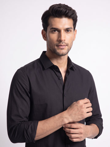 Solid Airy Non-Iron Black Shirt