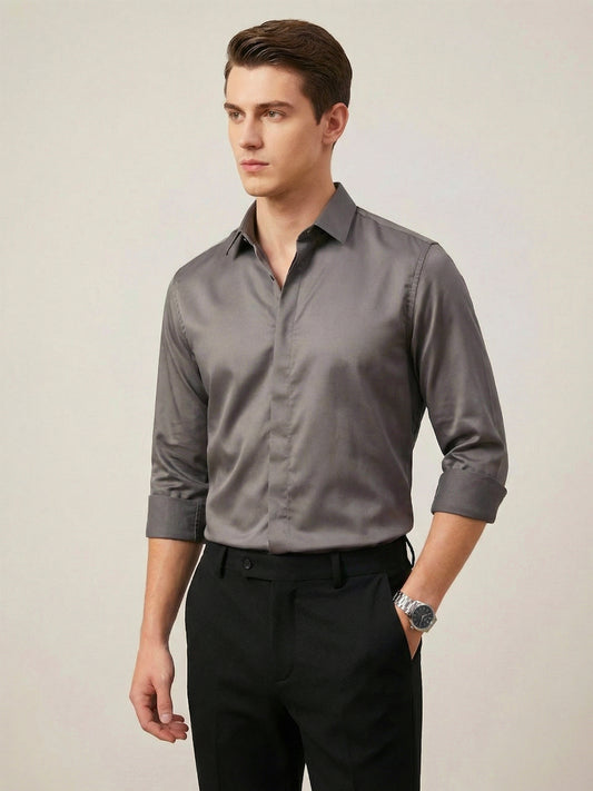 SoftLustre: Satin Finish Soft Solid Party Shirt