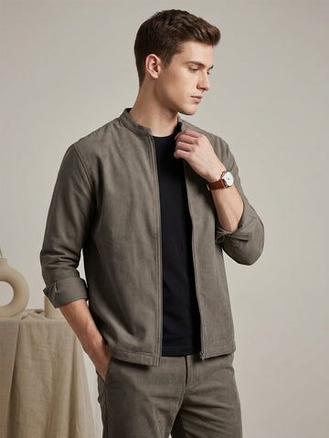 Men's MudBrown 2-Way Stretch Casual Shacket