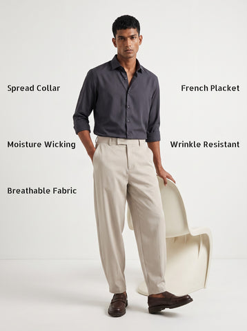 Solid Airy Non-Iron Dark Grey Shirt