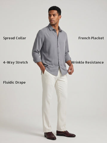 Solid Non-Iron Fluidic Mid Grey Shirt