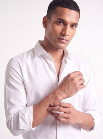 Solid Airy Non-Iron White Shirt