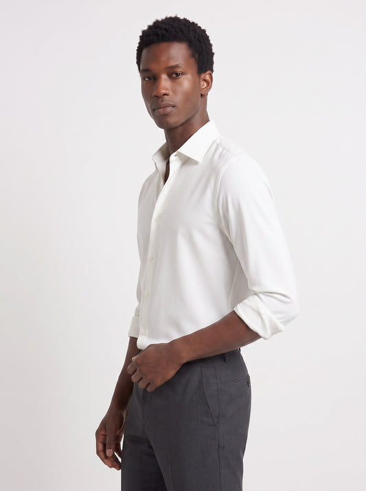 Men's Wrinkle Free 4-Way Stretch Solid Formal Shirt