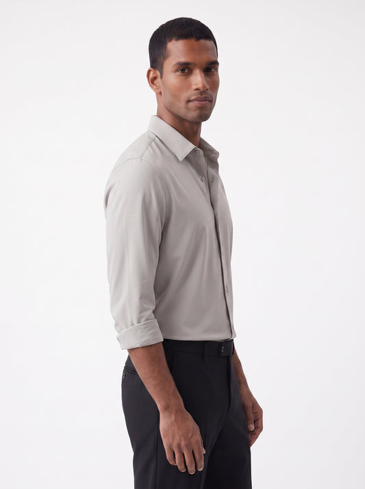 Men's Wrinkle Free 4-Way Stretch Solid Formal Shirt